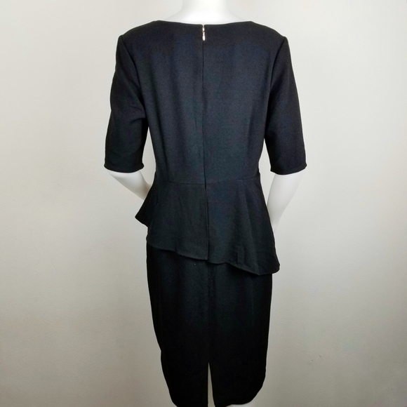 Thalia Sodi Size 12 Black Asymmetrica Peplum Dress - Picture 4 of 7